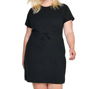 Sonoma Black Short Sleeve Drawstring Mini Dress